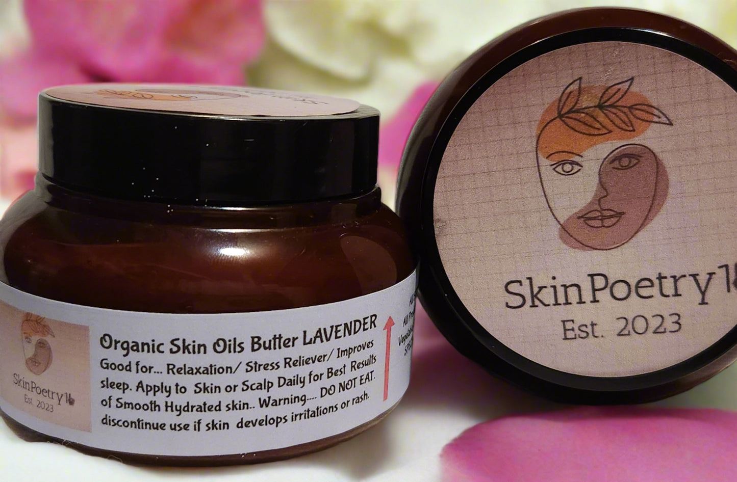SkinPoetry1 LAVENDER Organic Skin Oil Butter 8oz