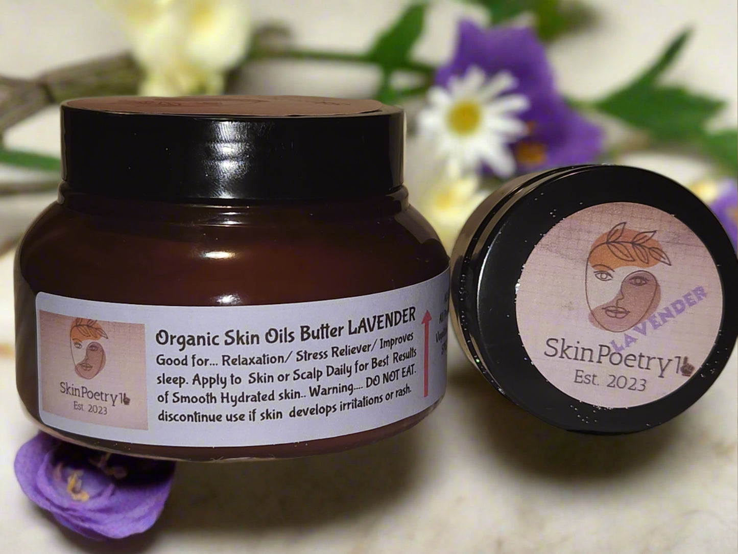 SkinPoetry1 LAVENDER Organic Skin Oil Butter 8oz